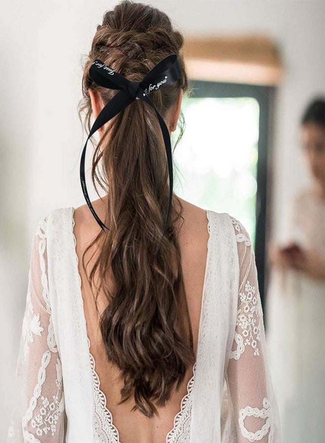 TONIFUL 1 Inch Wide Satin Ribbons Roll Black 50 Yards Printing Just for You Fabric Craft Heart Ribbon for Wedding Birthday Valentine's Day Flowers Floral Packaging Box Paper Gift Wrapping DIY Party Decoration - Image 3